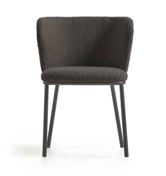 Scaun dining negru din textil Ciselia Kave Home