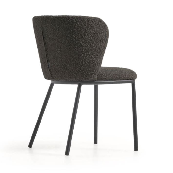 Scaun dining negru din textil Ciselia Kave Home