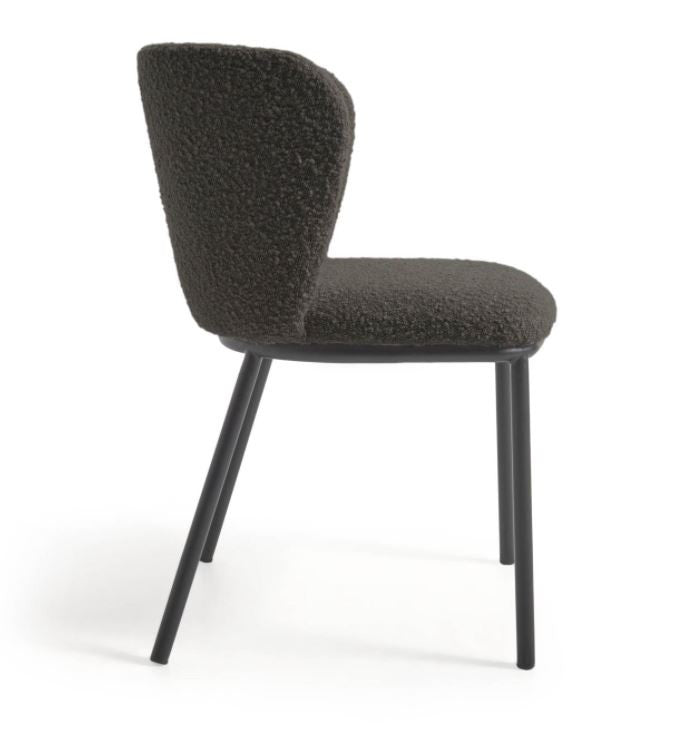 Scaun dining negru din textil Ciselia Kave Home