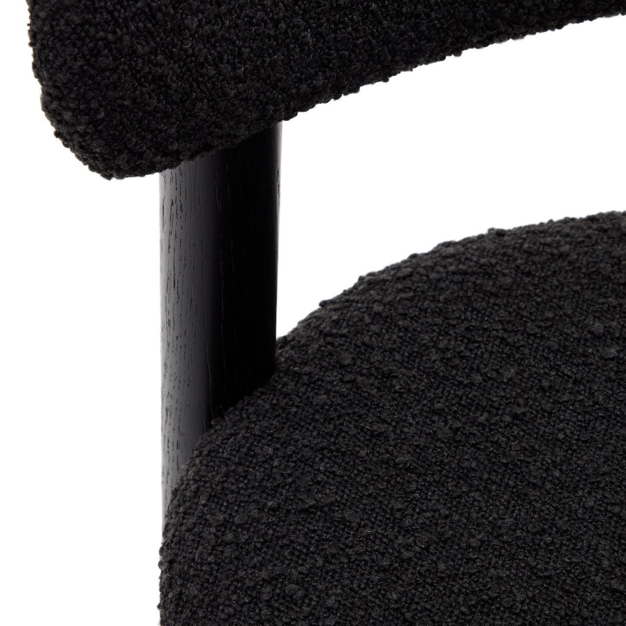 Scaun dining negru din textil Nebai Kave Home