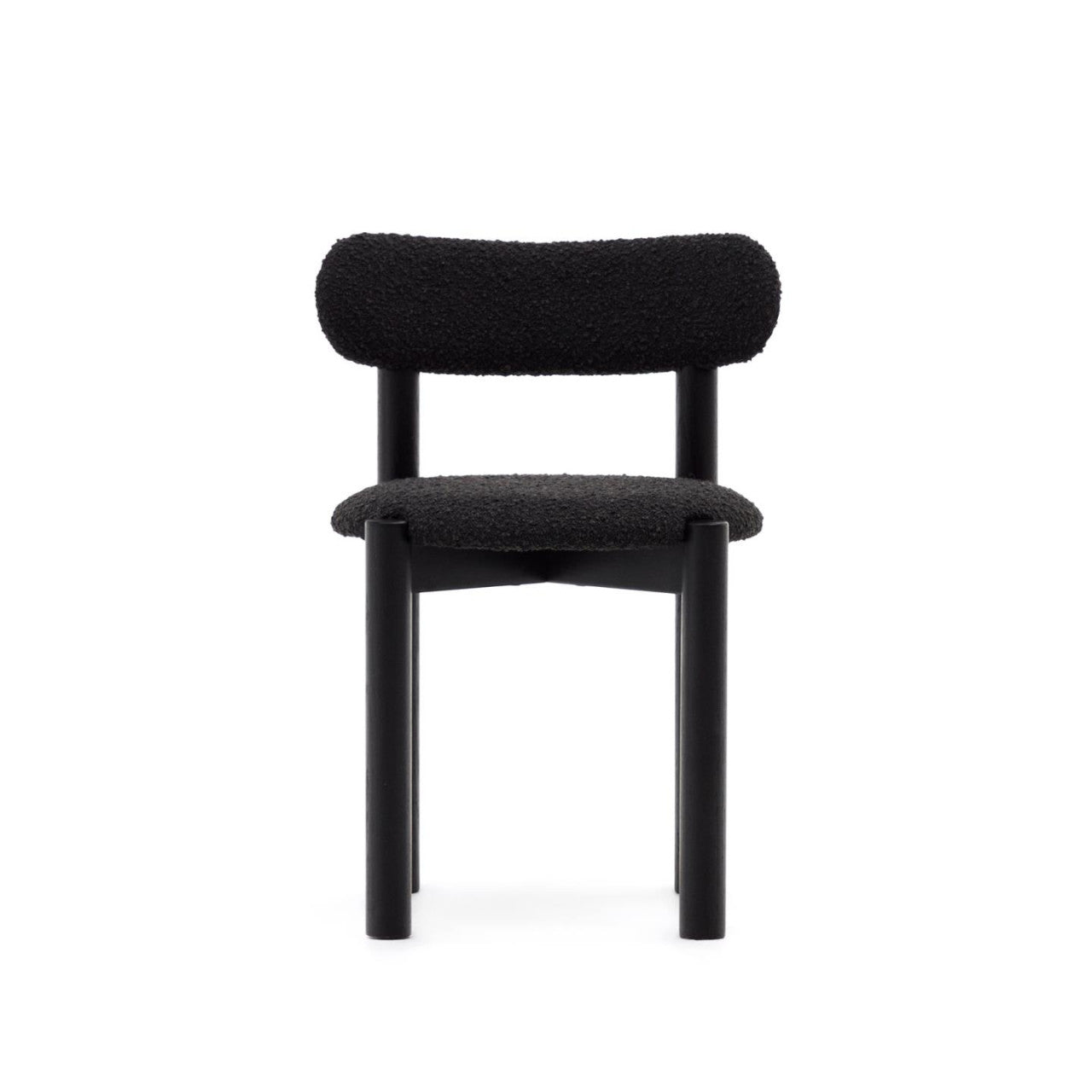 Scaun dining negru din textil Nebai Kave Home