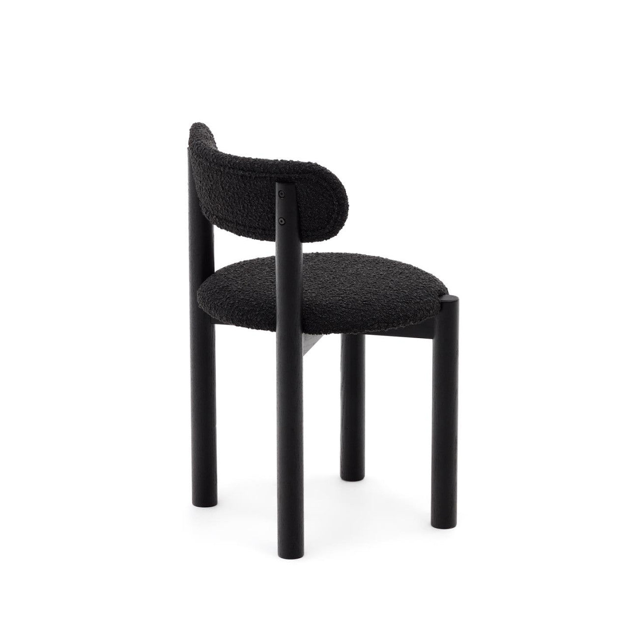 Scaun dining negru din textil Nebai Kave Home