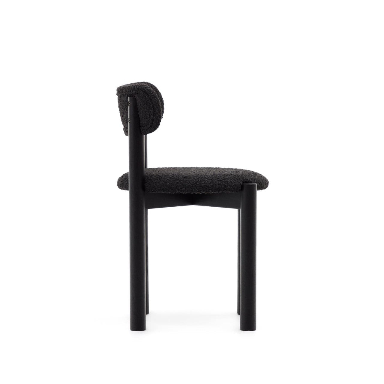 Scaun dining negru din textil Nebai Kave Home