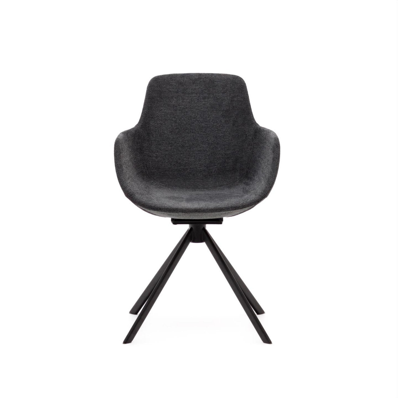 Scaun dining negru/gri din textil Tissiana Kave Home