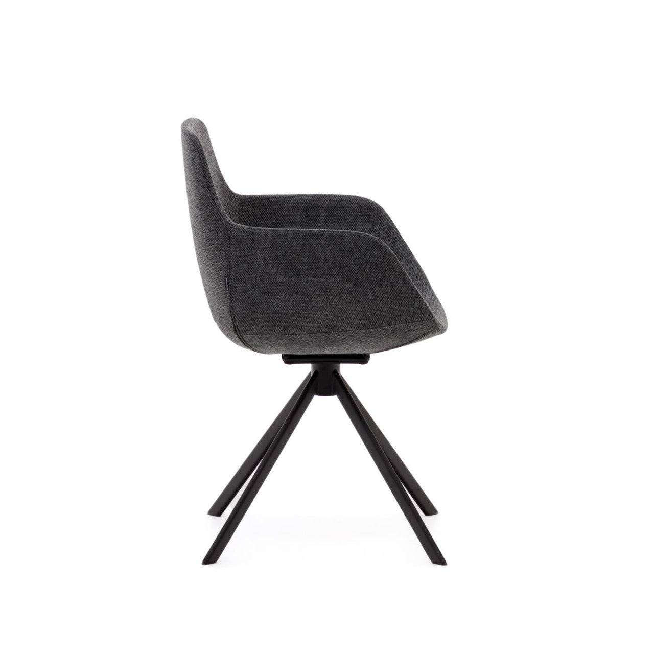 Scaun dining negru/gri din textil Tissiana Kave Home