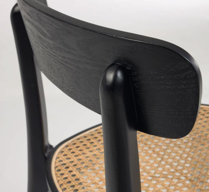 Scaun dining negru/maro din lemn Romane Kave Home