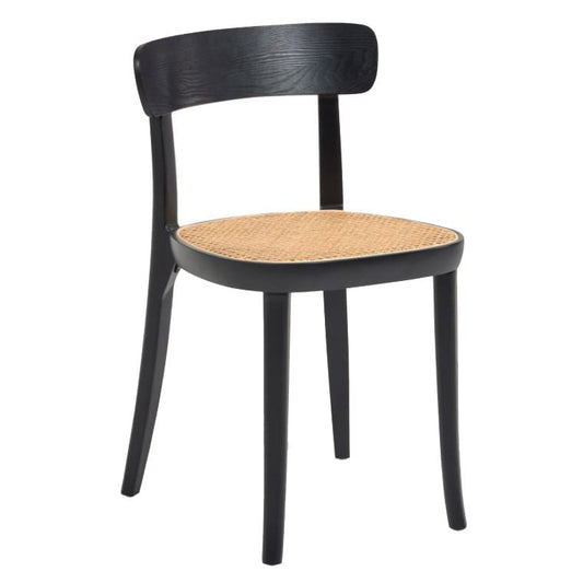 Scaun dining negru/maro din lemn Romane Kave Home