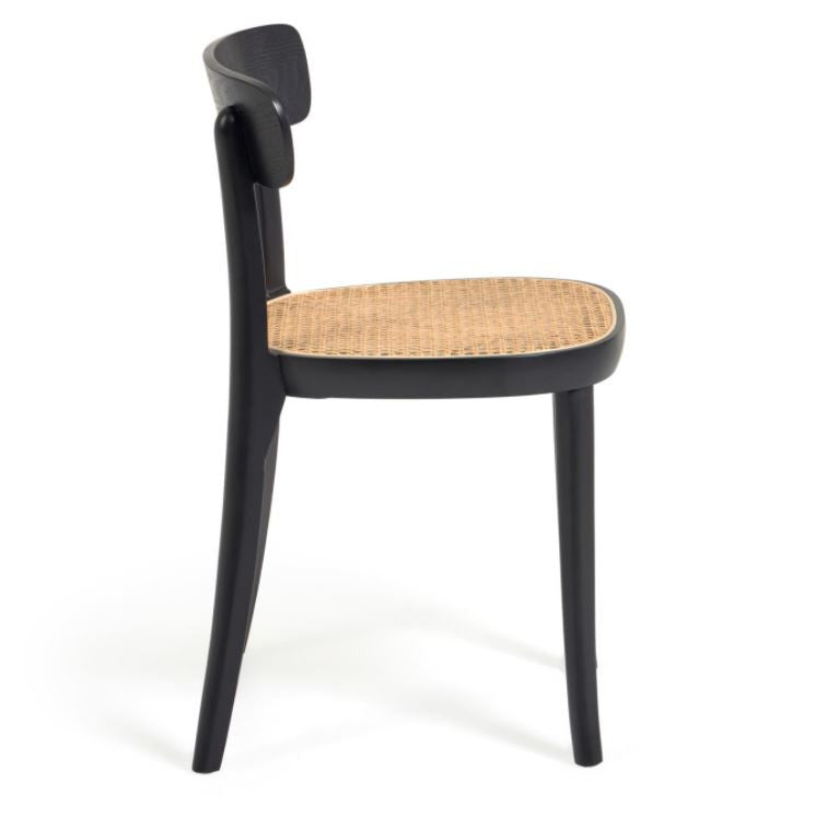 Scaun dining negru/maro din lemn Romane Kave Home