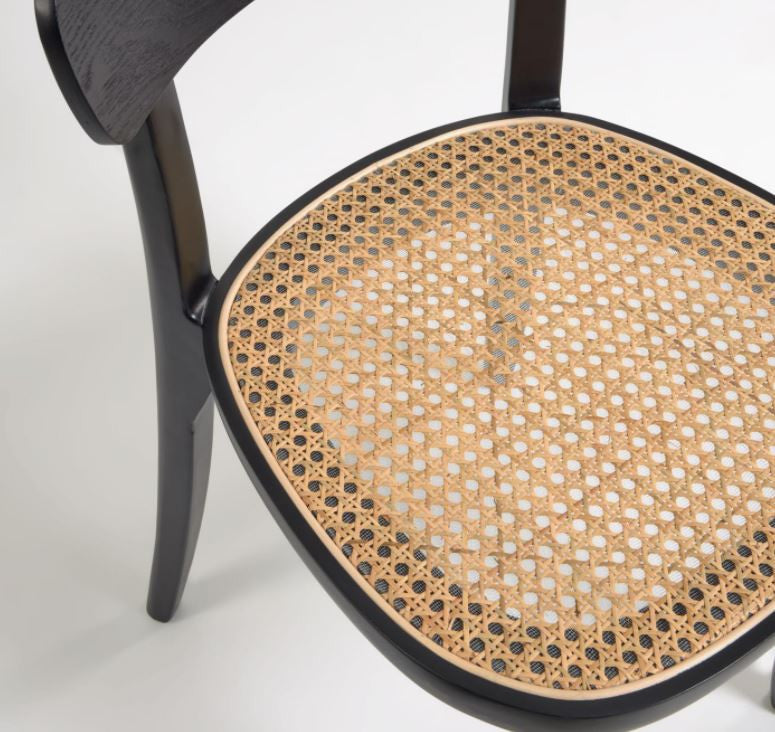 Scaun dining negru/maro din lemn Romane Kave Home
