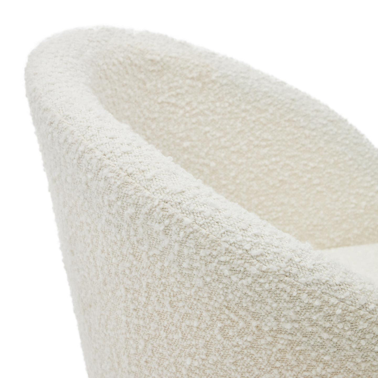 Scaun dining rotativ alb din textil Marvin Fleece Kave Home