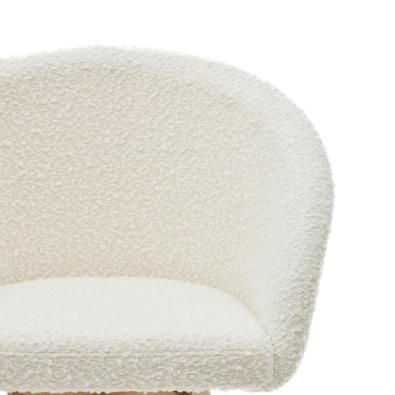 Scaun dining rotativ alb din textil Marvin Fleece Kave Home