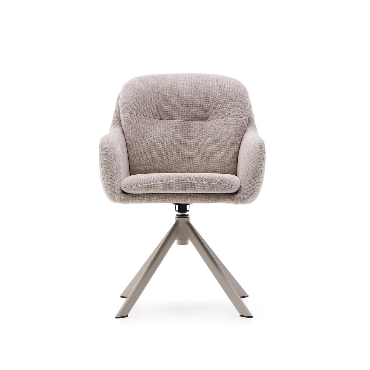 Scaun dining rotativ bej din textil Lexa Chenille Kave Home