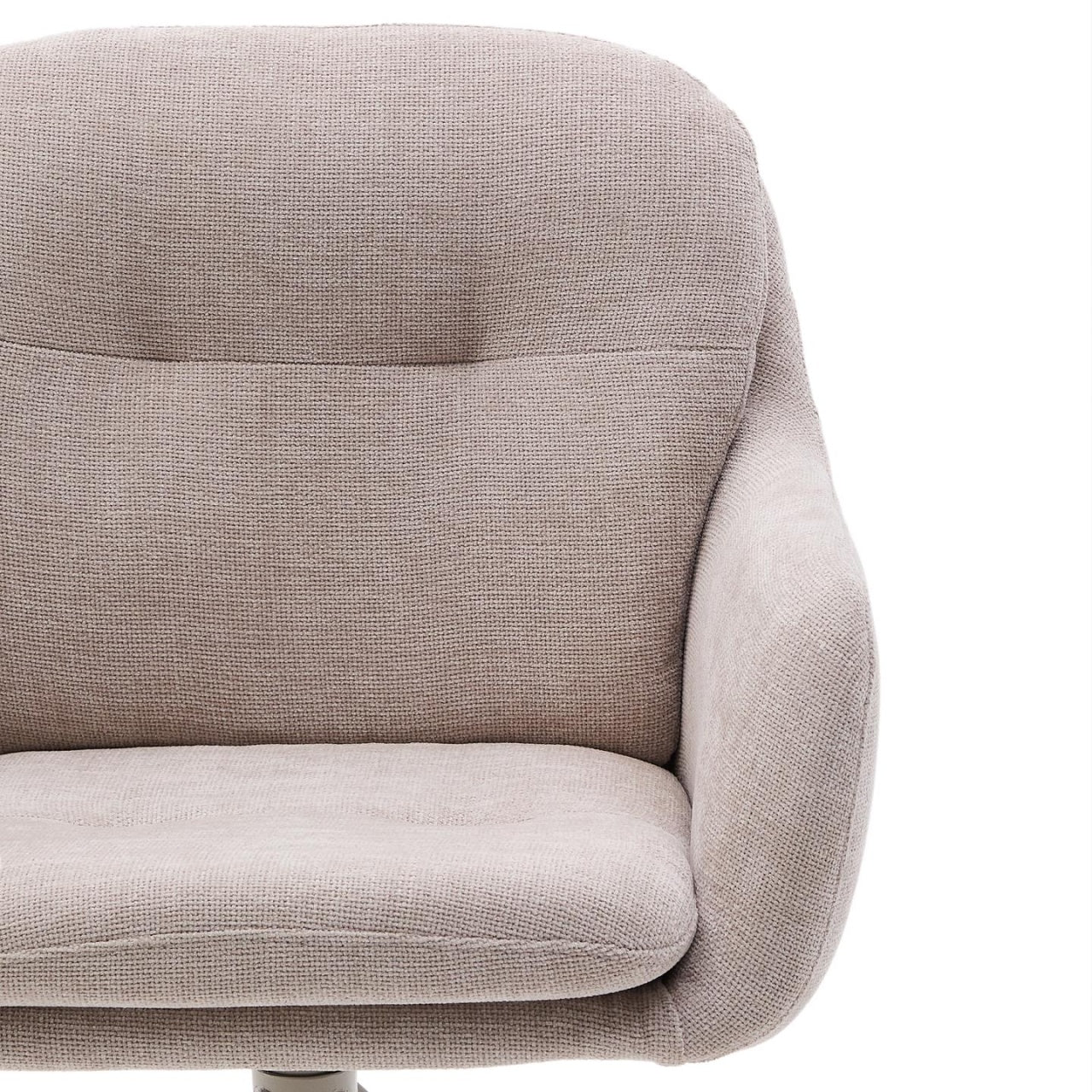 Scaun dining rotativ bej din textil Lexa Chenille Kave Home