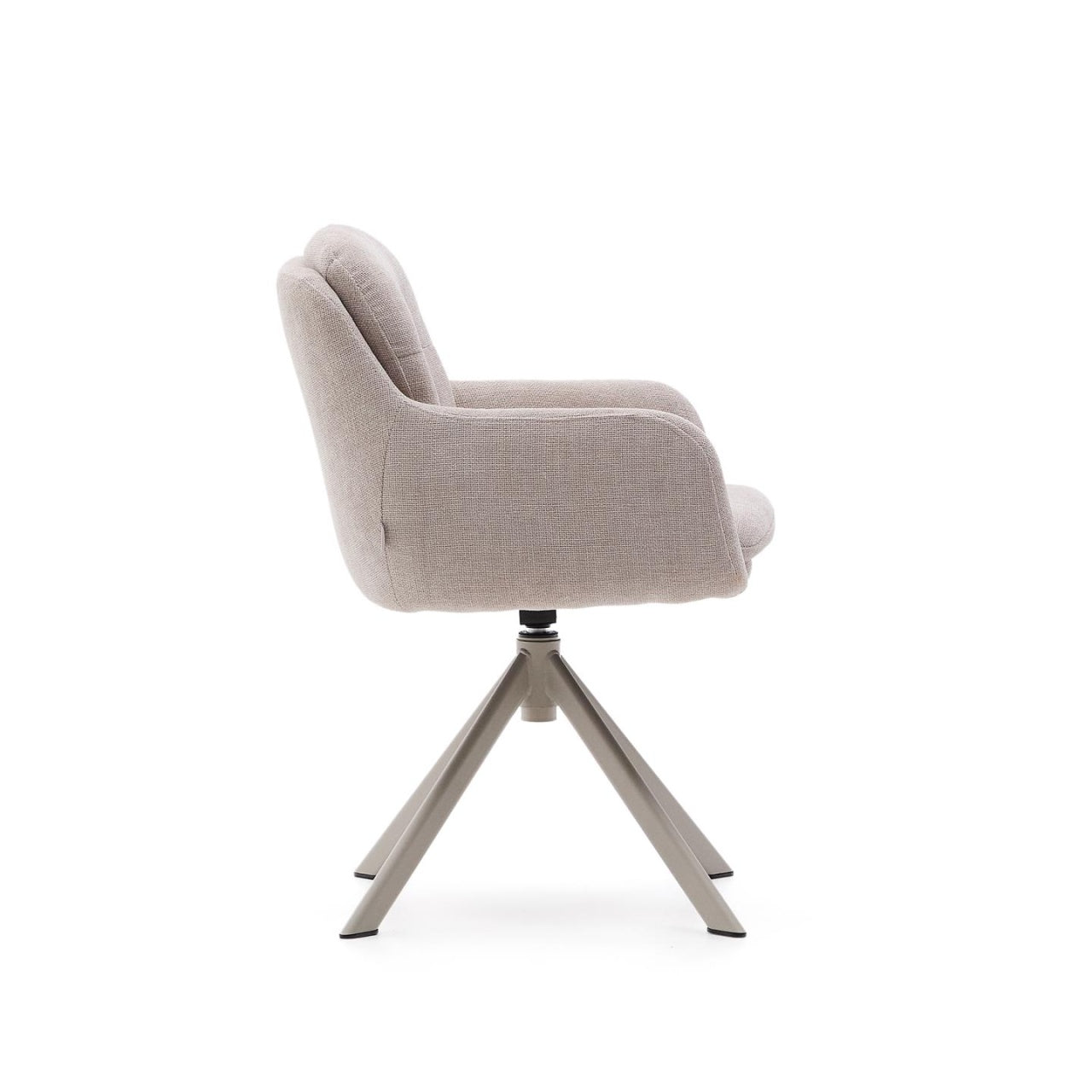 Scaun dining rotativ bej din textil Lexa Chenille Kave Home