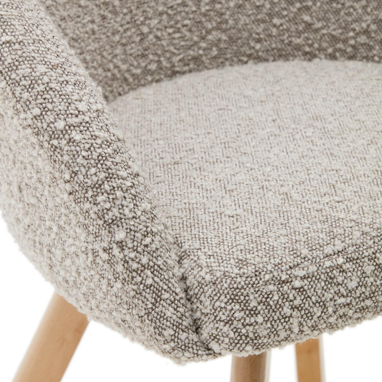 Scaun dining rotativ gri din textil Marvin Fleece Kave Home