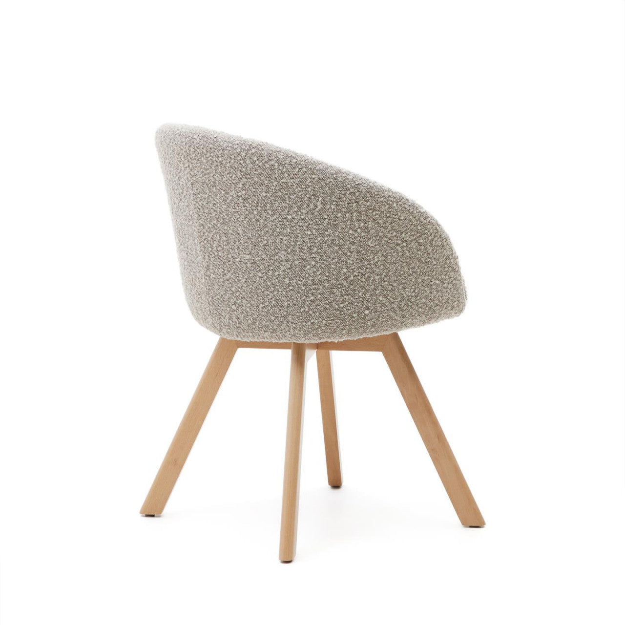 Scaun dining rotativ gri din textil Marvin Fleece Kave Home