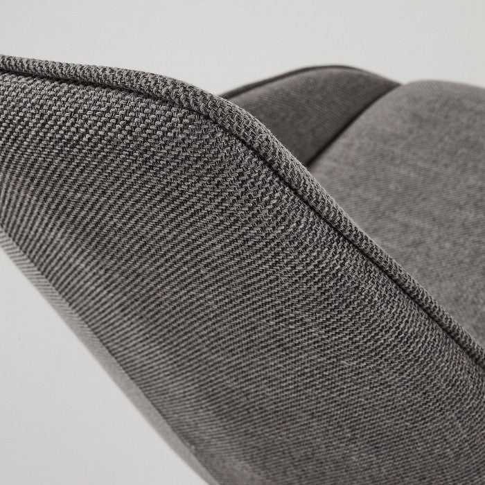 Scaun dining rotativ gri/negru din textil Haston Dark Kave Home