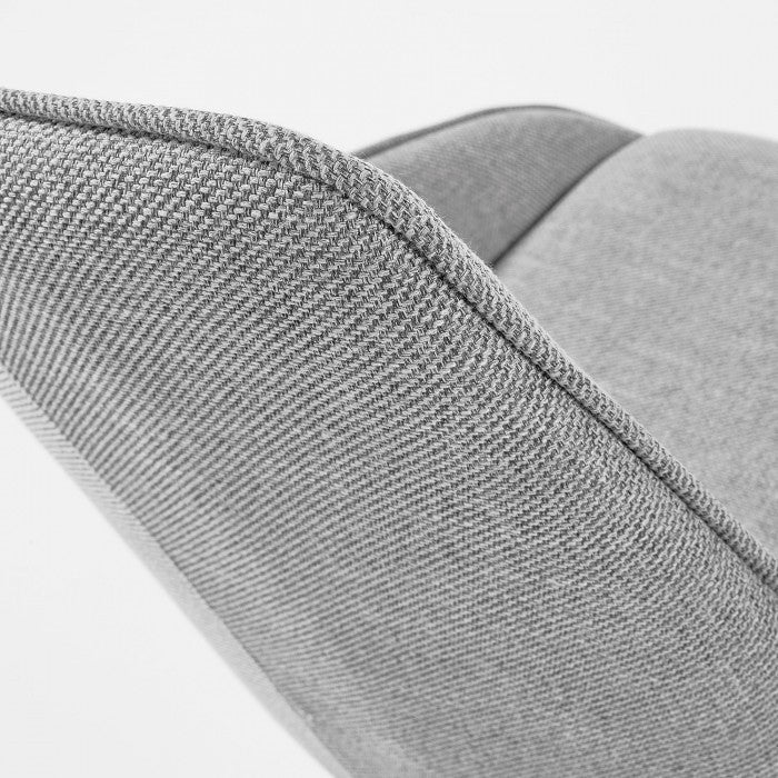 Scaun dining rotativ gri/negru din textil Haston Light Kave Home