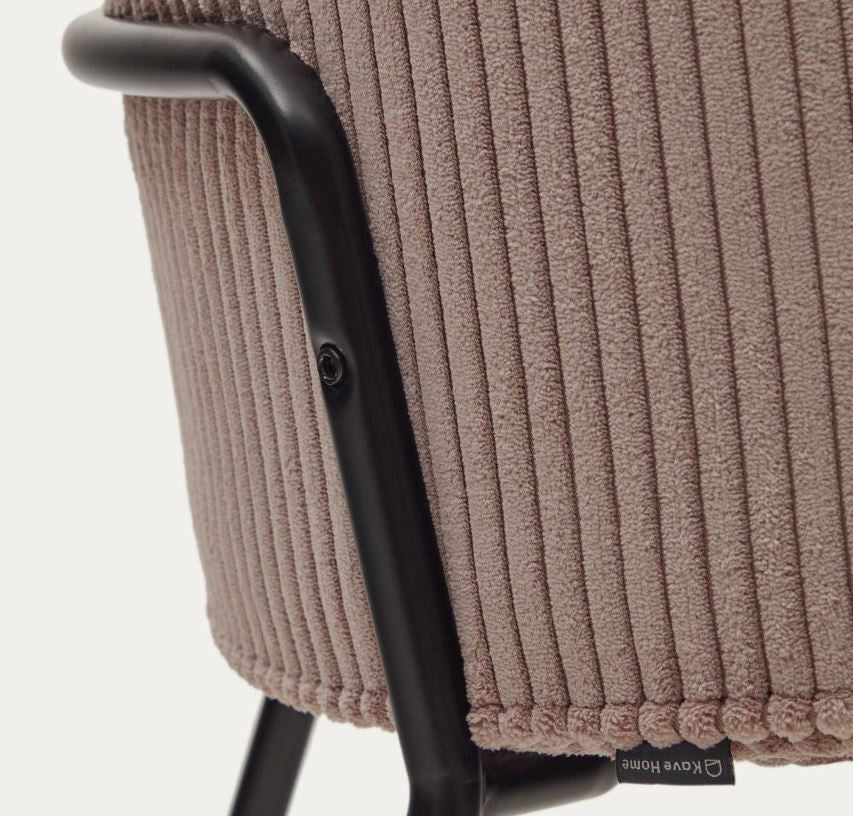 Scaun dining roz din textil Suanna Kave Home