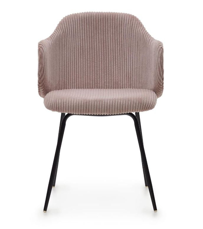 Scaun dining roz din textil Suanna Kave Home