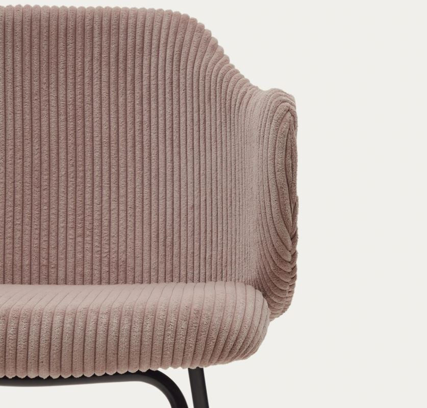 Scaun dining roz din textil Suanna Kave Home