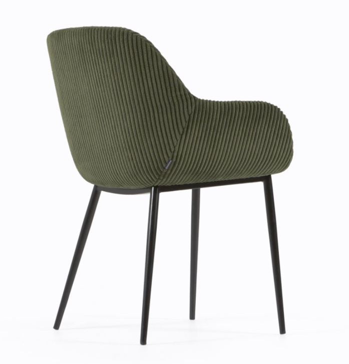Scaun dining verde din catifea Konna Style Kave Home