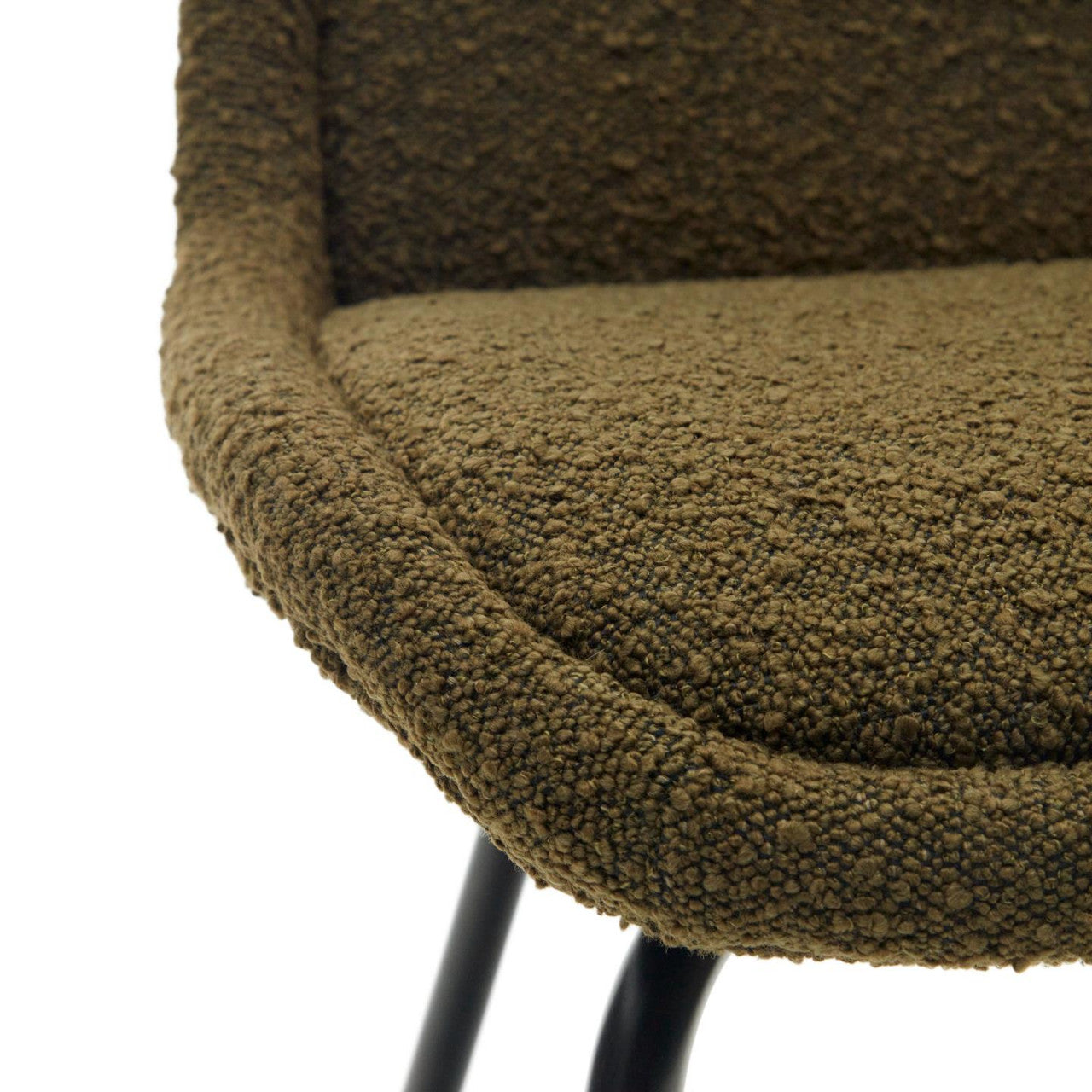 Scaun dining verde din textil Aimin Fleece Kave Home