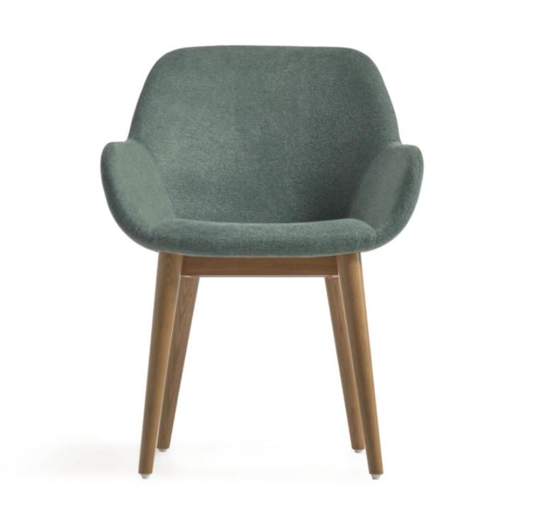 Scaun dining verde din textil Konna Kave Home
