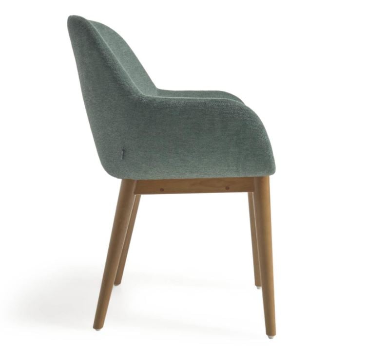 Scaun dining verde din textil Konna Kave Home