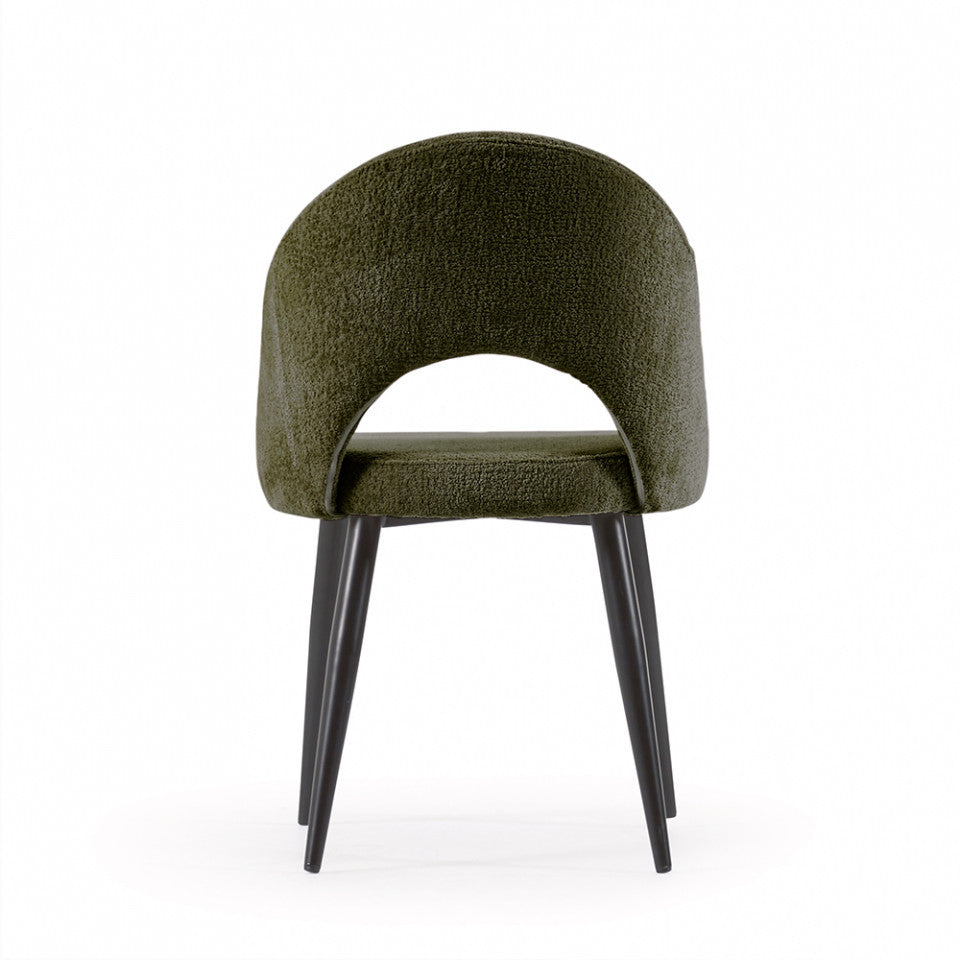 Scaun dining verde din textil Mael Kave Home