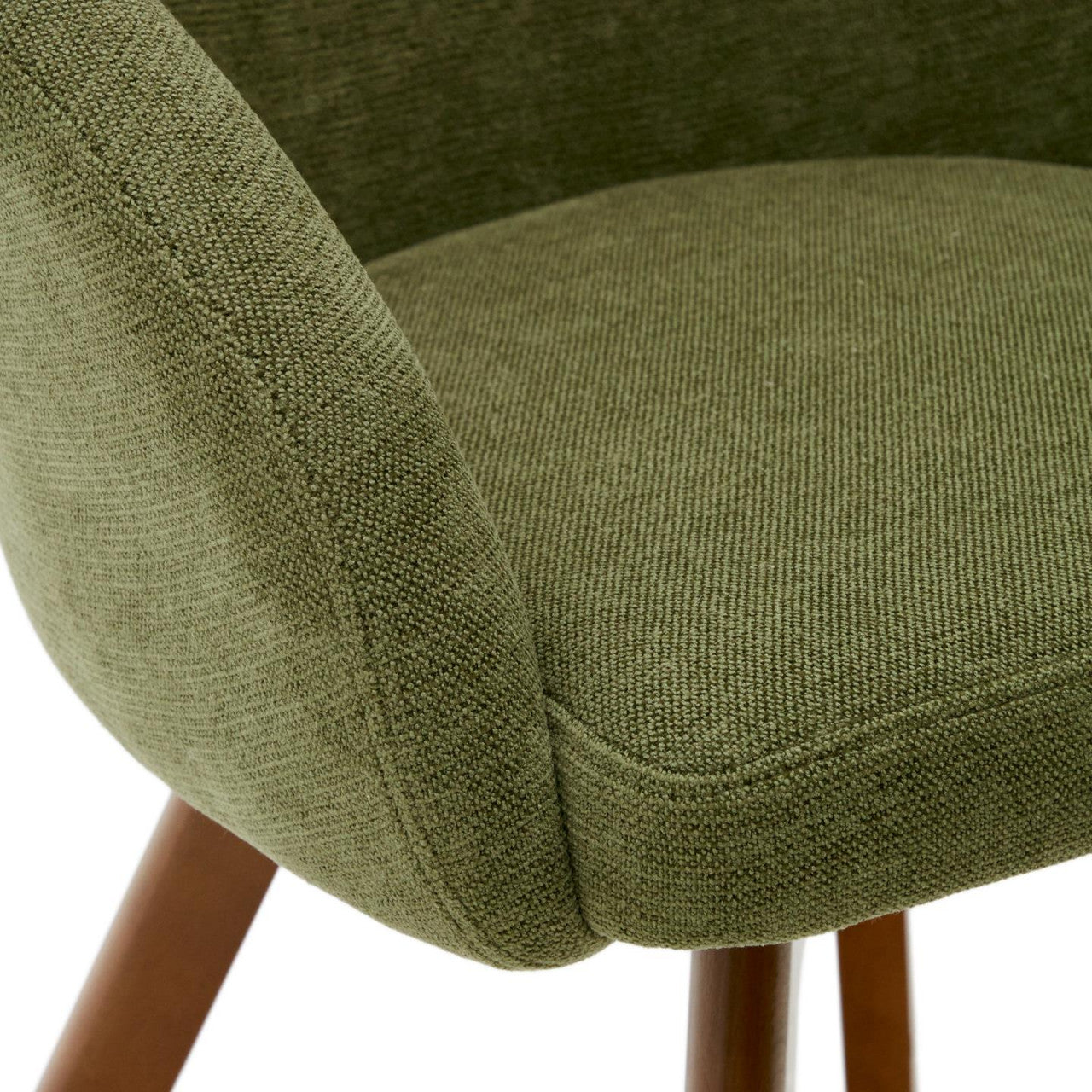 Scaun dining verde din textil Marvin Chenille Kave Home