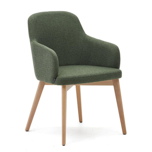 Scaun dining verde din textil Nelida Kave Home