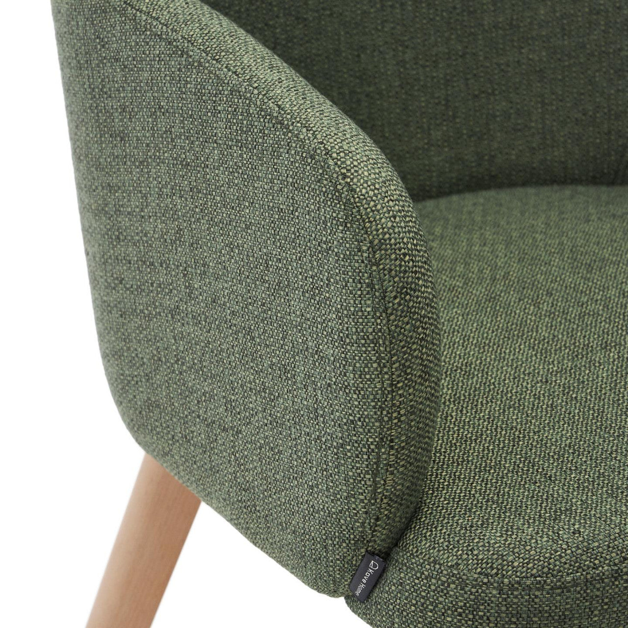 Scaun dining verde din textil Nelida Kave Home