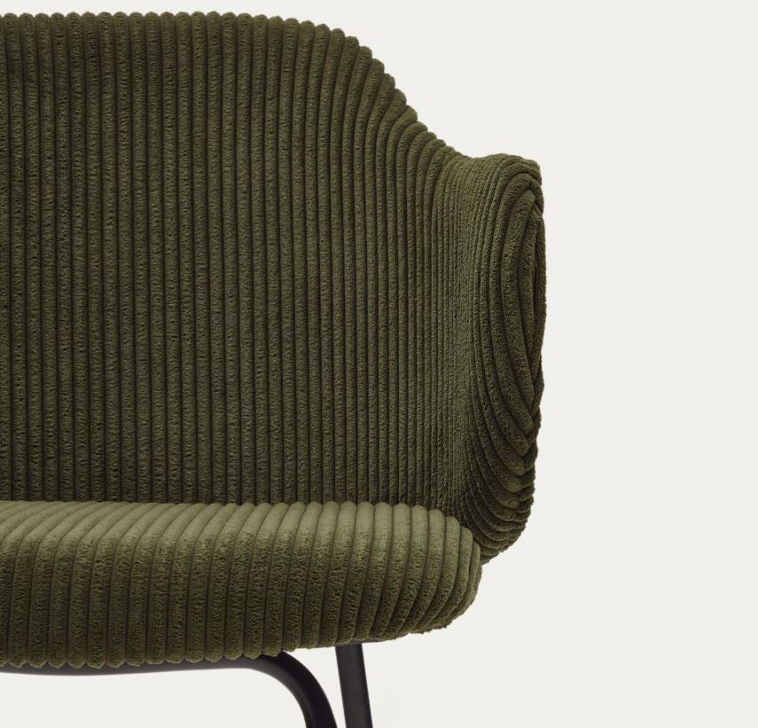 Scaun dining verde din textil Suanna Kave Home