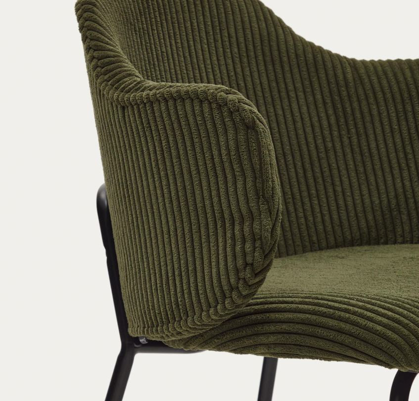 Scaun dining verde din textil Suanna Kave Home