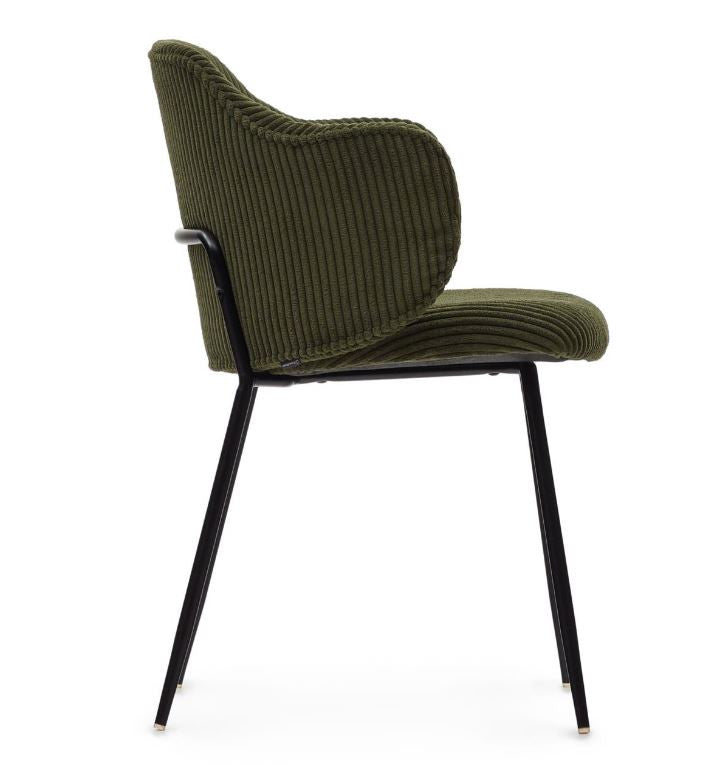 Scaun dining verde din textil Suanna Kave Home