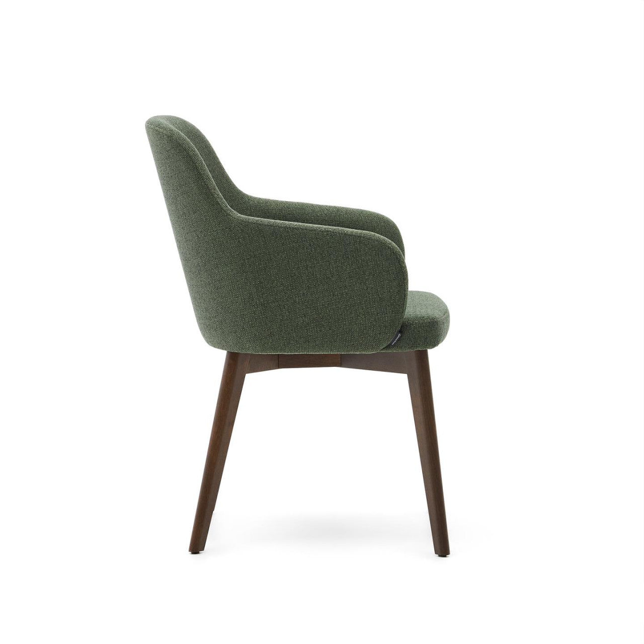 Scaun dining verde/maro inchis din textil Nelida Kave Home