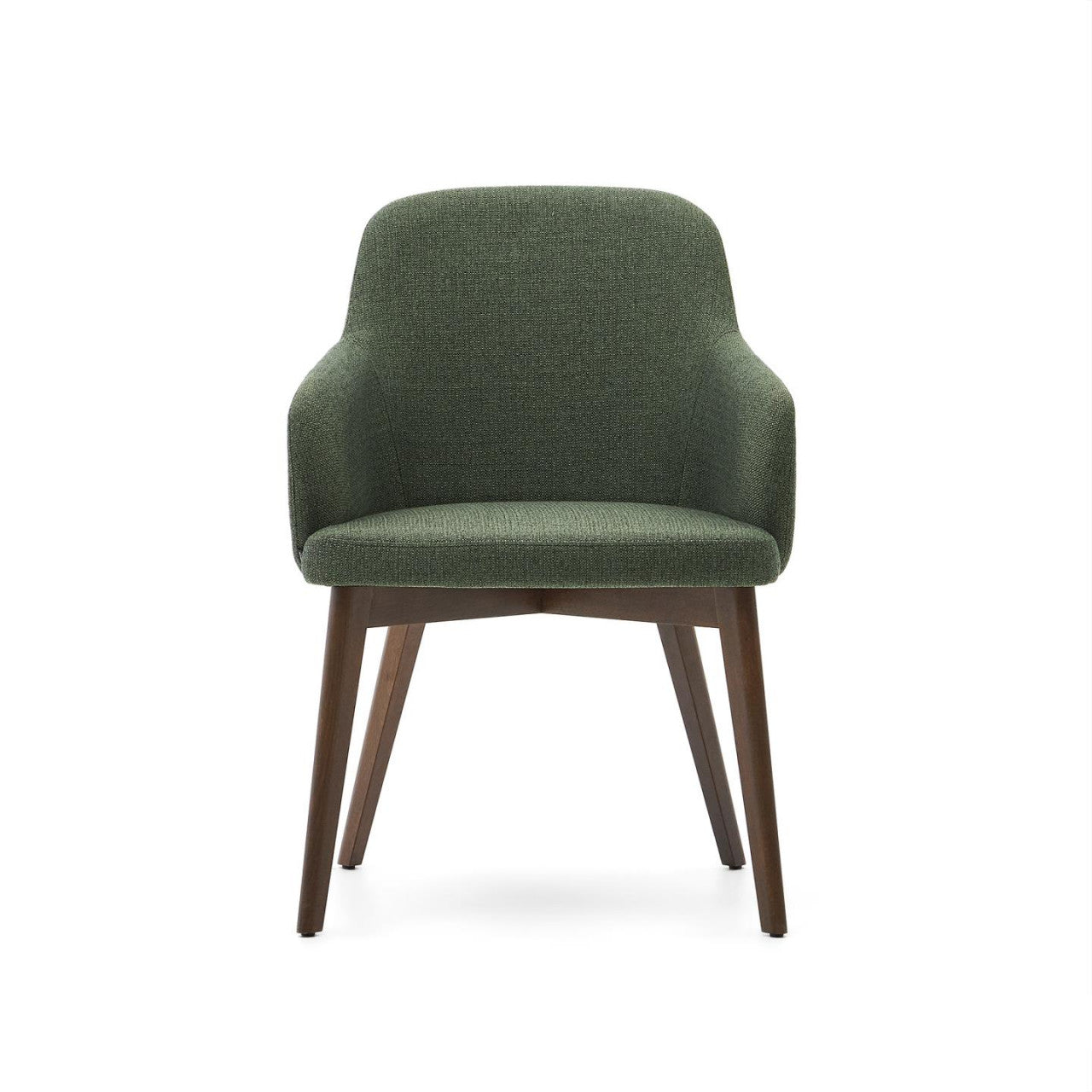 Scaun dining verde/maro inchis din textil Nelida Kave Home