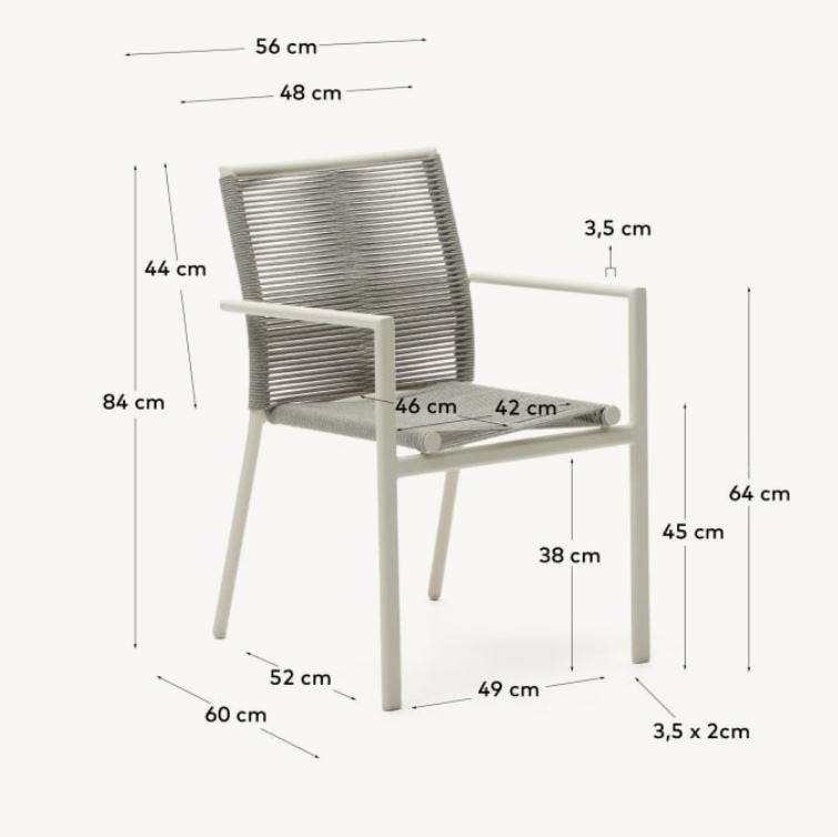 Scaun exterior alb din metal Culip Kave Home