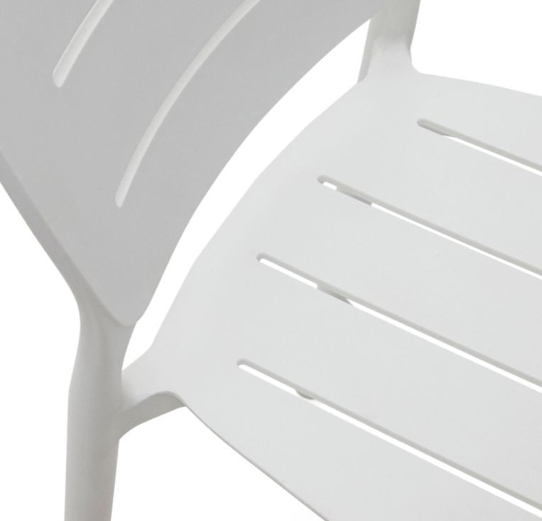 Scaun exterior bar alb din plastic Morella Kave Home