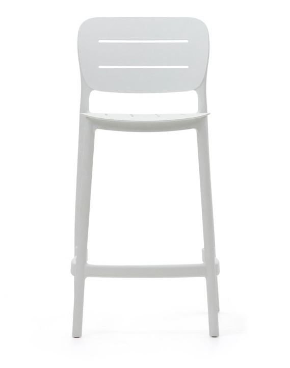 Scaun exterior bar alb din plastic Morella Kave Home