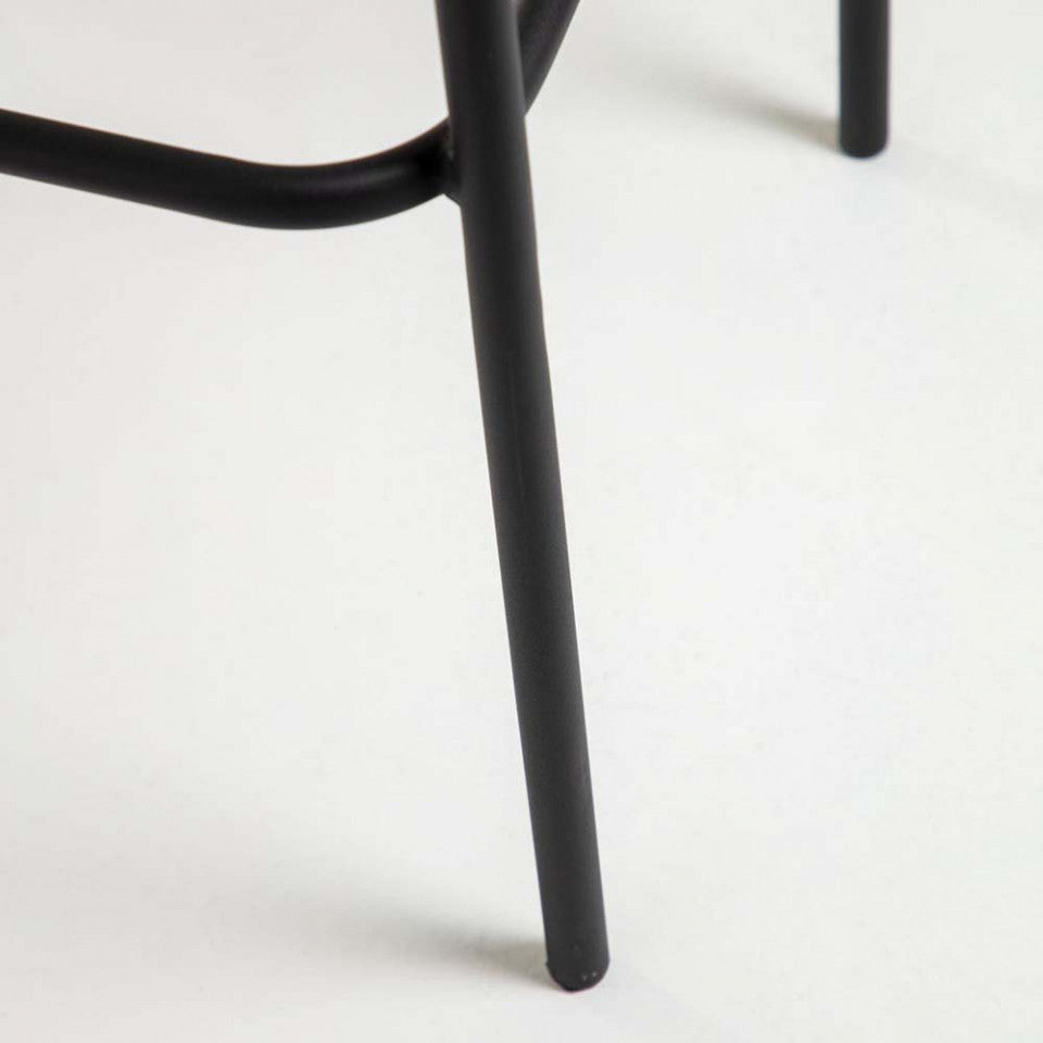 Scaun exterior bar bej din metal Lambton Kave Home