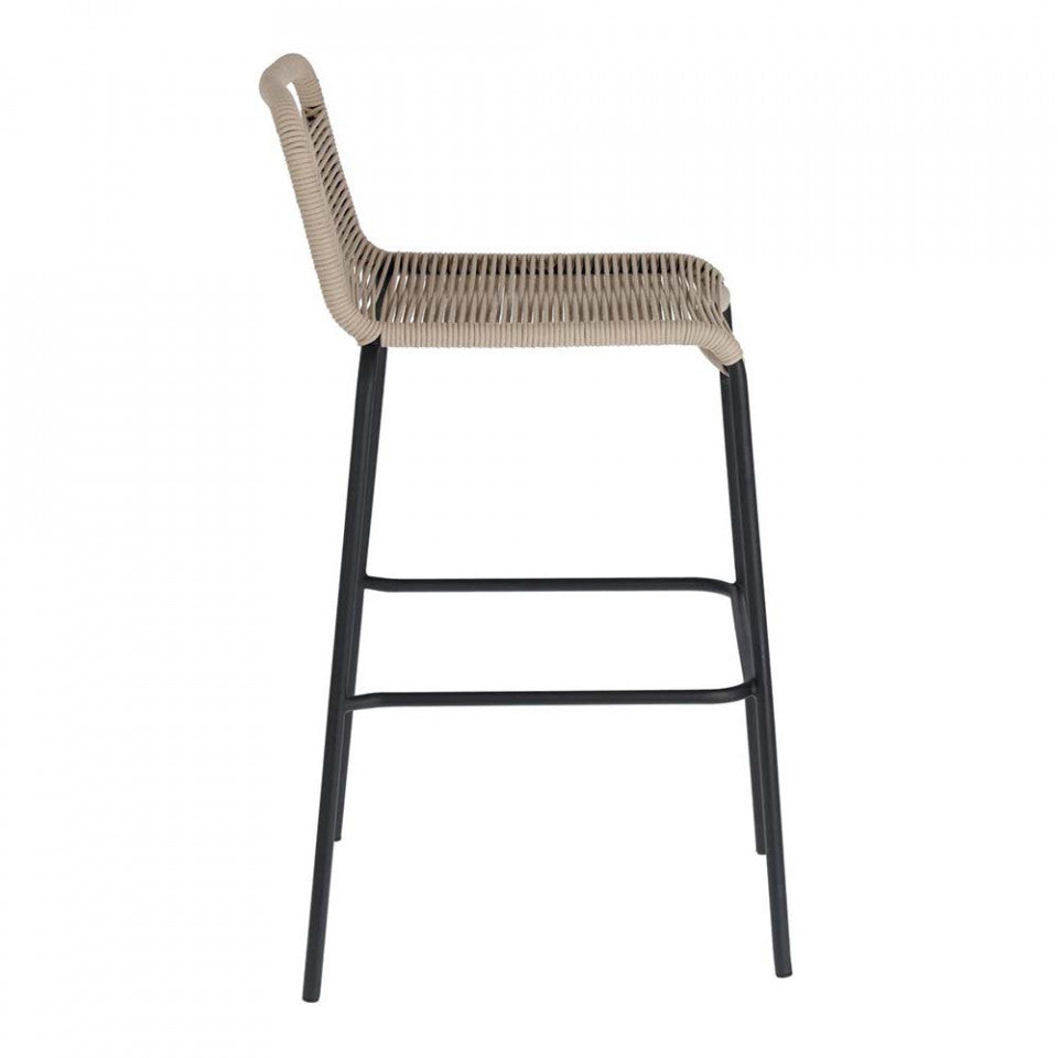 Scaun exterior bar bej din metal Lambton Kave Home