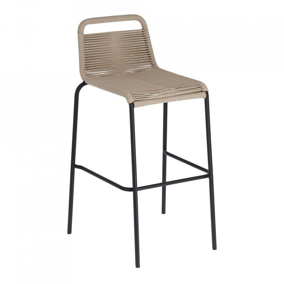 Scaun exterior bar bej din metal Lambton Kave Home