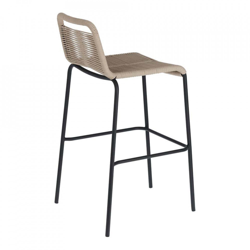 Scaun exterior bar bej din metal Lambton Kave Home