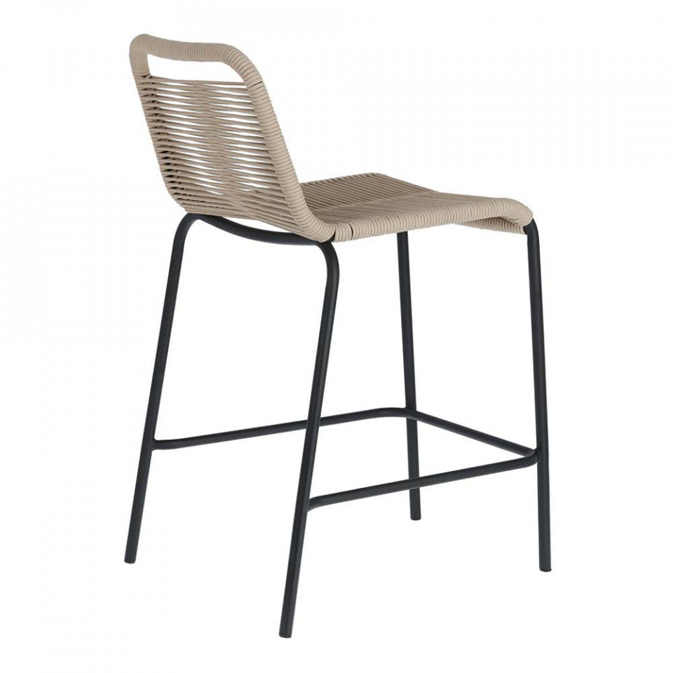 Scaun exterior bar bej din textil Lambton Small Kave Home