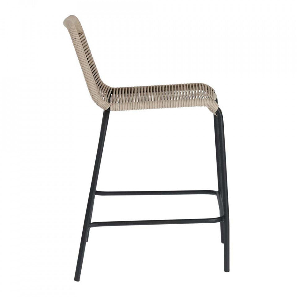 Scaun exterior bar bej din textil Lambton Small Kave Home