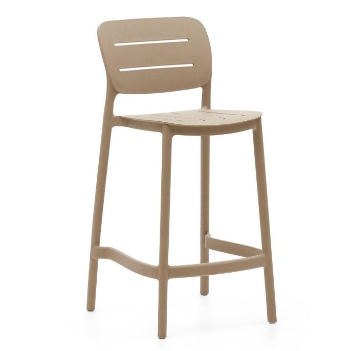 Scaun exterior bar crem din plastic Morella Kave Home