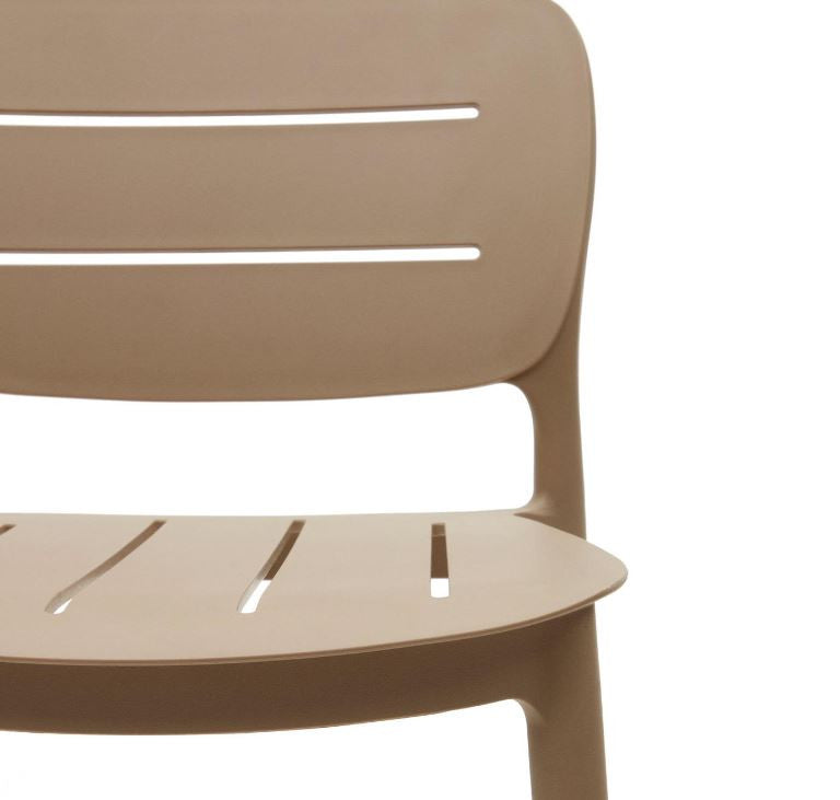 Scaun exterior bar crem din plastic Morella Kave Home