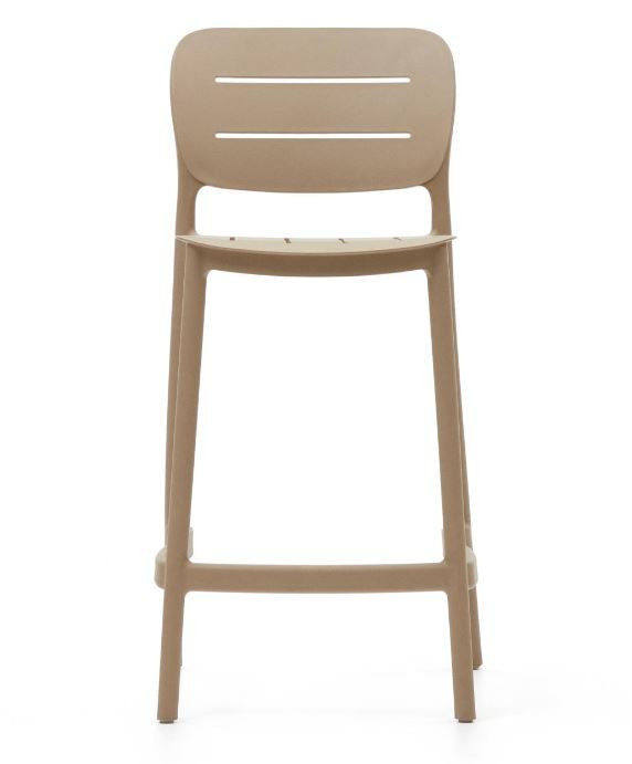 Scaun exterior bar crem din plastic Morella Kave Home